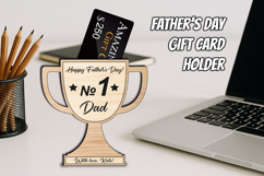 Father&#039;s Day Cup Trophy Gift Card Money Holder Dad No 1 SVG Product Image 1
