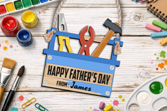 Father’s Day DIY Wooden Kid Coloring Gift Ornament Laser SVG Product Image 1