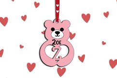 Gift Letter Z Alphabet Valentine Day Love Bear Laser SVG Product Image 3