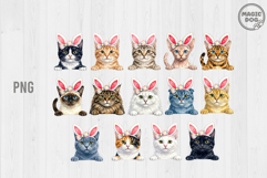 Easter Cats Happy Easter, Cat Peaking wearing Bunny Ears PNG Product Image 1