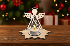 Festivities SVG Angel Candle Holder Christmas Pattern Laser Product Image 1