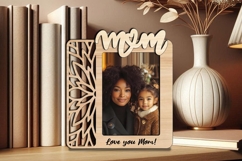 Flower SVG Mom Photo Frame Picture Gift Laser Home Present Product Image 1