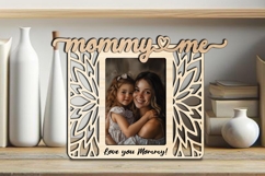 Flowers Mommy and Me SVG Frame Photo Gift Laser Love Home Product Image 1