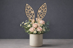 Flowers SVG Easter Bunny Ears Planter Laser Present Gift Product Image 1