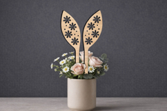Flowers SVG Easter Bunny Ears Planter Laser Present Rabbits Product Image 1