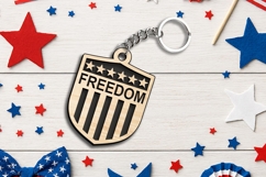 Freedom America Banner Flag 4th July Keychain Laser SVG Gift Product Image 1