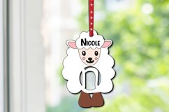 Gift Basket Name Tag Letter N Easter Lamb Sheep Ornament SVG Product Image 1