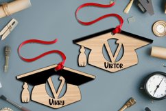 Graduation Laser Cut Letter V Ornament SVG School Academy Product Image 1