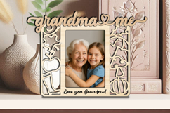 Grandma and Me Autumn SVG Photo Frame Grandkids Laser Gift Product Image 1