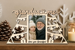 Grandpa Me Christmas SVG Photo Frame Laser Gift Kids Winter Product Image 2