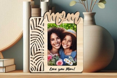 Green Leaves Mom Me SVG Photo Frame Laser Gift Mother Day Product Image 1