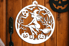 Halloween Door Hanger SVG Welcome Sign Scary Holiday Laser Product Image 2