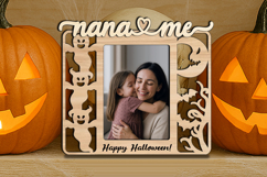 Halloween Nana &amp; Me SVG Photo Frame Gift Laser Spooky Scary Product Image 1