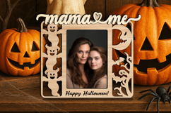 Halloween SVG Mama &amp; Me Photo Frame Scary Spooky Laser Gift Product Image 1