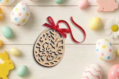 Happy Easter Flowers Basket Tag SVG Label Laser Gift Present Product Image 1