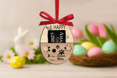 Happy Easter Flowers Gift Card Holder Bunny Ears SVG Laser Product Image 1