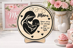 Happy Mother's Day Circle Home Decor Gift SVG Laser Present Product Image 1