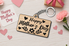 Happy Mother's Day SVG Present Laser Cut Keychain Gift Mom Product Image 1