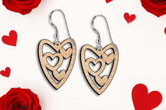 Heart Design Valentine Earrings SVG Laser Romantic Love Gift Product Image 1