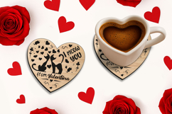Heart Valentine Day Coaster Laser SVG Romantic Love Gift Product Image 1
