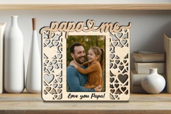 Hearts Design Papa and Me SVG Frame Photo Gift Holiday Home Product Image 1