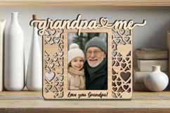 Hearts SVG Grandpa &amp; Me Home Photo Frame Laser Holiday Gift Product Image 1