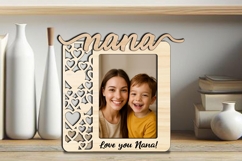 Hearts SVG Nana Photo Frame Home Decor Laser Gift Present Product Image 1