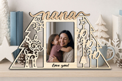 Ho-Ho-Ho Deer Christmas Nana SVG Photo Frame Appreciation Product Image 1