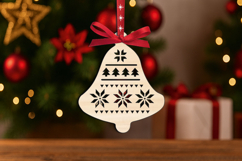 Holiday Bell SVG Christmas Ornament Gift Laser Present Decor Product Image 1