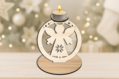 Holiday Design SVG Angel Candle Holder Home Decor Laser Gift Product Image 1