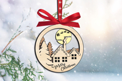 Holiday House Santa Claus Laser SVG Merry Christmas Ornament Product Image 1