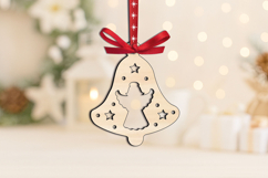 Holiday SVG Christmas Bell Angle Gift Ornament Laser Present Product Image 1