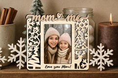 Holiday SVG Mom Me Photo Frame Winter Laser Gift Christmas Product Image 1