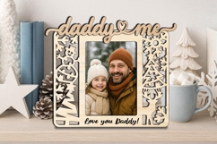 Holiday Winter SVG Daddy Me Photo Frame Laser Christmas Gift Product Image 2