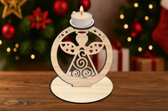 Holy Angel SVG Candle Holder Home Holiday Decor Laser Gift Product Image 1