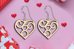 Intricate Heart Valentine Earring Romantic SVG Laser Gift Product Image 1
