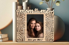 Jungle Leaves SVG Mom and Me Photo Frame Laser Gift Present Product Image 1