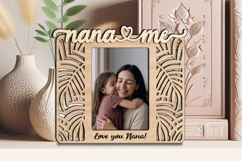 Jungle Leaves SVG Nana &amp; Me Photo Frame Laser Gift Kid Child Product Image 1