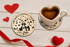 Kitty Meow Valentine Day Coaster Laser SVG Love Gift Romance Product Image 1