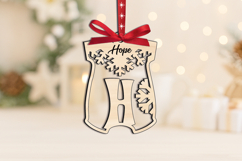 Laser Christmas Onesie Letter H SVG Ornament Gift Alphabet Product Image 1