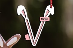 Laser Cut Letter V Easter SVG Basket Tag Ornament Bunny Gift Product Image 1