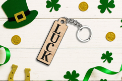 Laser Digital SVG Luck Text Keychain Patrick Day Lucky Charm Product Image 1