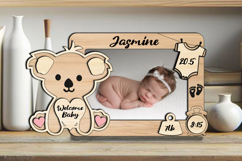 Laser Koala Baby Photo Frame SVG Pic Digital Coala Newborn Product Image 1