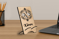 Laser Letter X SVG Phone Holder Gift Monogram Stand Alphabet Product Image 1