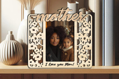 Laser Mother SVG Daughter Photo Frame Cherry Blossom Gift Product Image 1