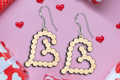 Laser SVG Beads Heart Valentine Earrings Romantic Love Gift Product Image 1