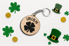 Laser SVG Four-Leaf Clover Keychain Patrick Day Lucky Charm Product Image 1