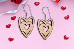 Laser SVG Heart-shaped Valentine Earrings Romantic Love Gift Product Image 1