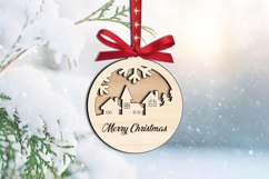 Laser SVG Holiday Winter Village Merry Christmas Ornament Product Image 1