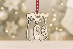 Laser SVG Letter C Christmas Onesie Ornament Alphabet Gift Product Image 1
